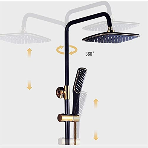 Shower Faucet Set Antique Brass Shower System Include Rainfall Shower Head Handheld Shower And Tub Spout Faucet,