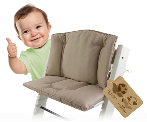 Ersatzbezug Bezug Sitzkissen Kissen-Set Sitzverkleinerer kompatibel mit Stokke Tripp Trapp für Hochstuhl-Kinderstuhl Mod. 1 (meliert beige)