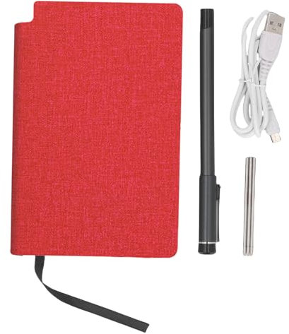 Vvikizy Notebook Digitale con Penna, Pad Elettronico Intelligente Disegno Digitale Notebook Riconoscimento del Testo OCR, per Tablet di Telefono (Texture di lino rosso)