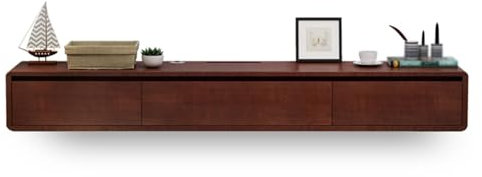 Mobile TV a parete con 2 cassetti console multimediale per piccoli appartamenti mensola sospesa porta TV marrone 180 cm design moderno salvaspazio