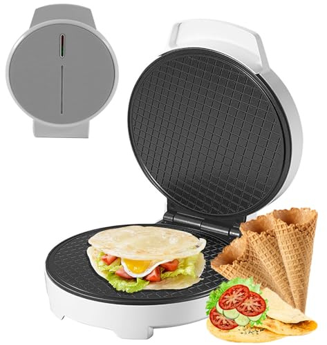 Electric Waffle Cone Maker – 1000W Non-Stick Stainless Steel Cone Machine, Double-Sided Heating for Egg Rolls, Dessert Baking Pan, Kitchen Cooking Tool