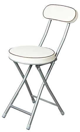 Sgabelli da Bar Pieghevoli, Sedie Richiudibili con Schienale, Senza Montaggio, Portatili per Cucina, Ufficio, Giardino, Feste(White)