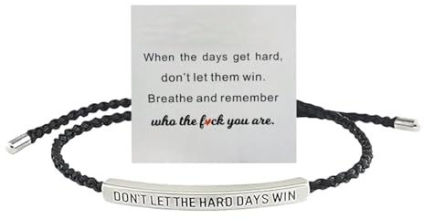 Nolvireth Motivational Bracelets for Women, Strength, Resilience, Adjustable Rope Bracelet for Daily Inspiration, Perfect Jewelry Gift for Family Friends