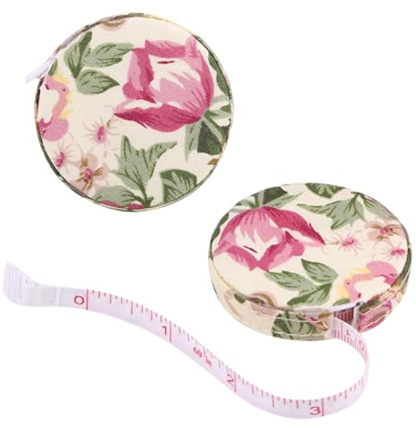 ZenithQuest 150cm/60inch Retractable Sewing Tape Measure, Rural Rose Soft Body Measuring Tape with Auto Lock, Accurate Tailor Tape for Sewing Body Measurement Fitness Craft