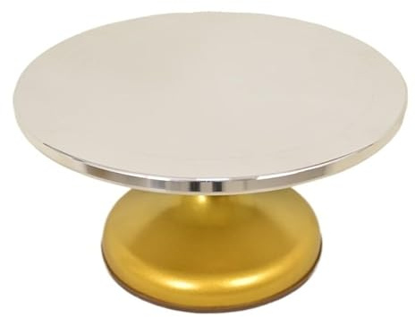 LJAYNJC Töpferscheibe 12-Zoll Aluminium Legierung Dekorieren Plattenspieler Dekorieren Tisch for Geburtstag Kuchen Plattenspieler Haushalt Backen Werkzeuge(2)