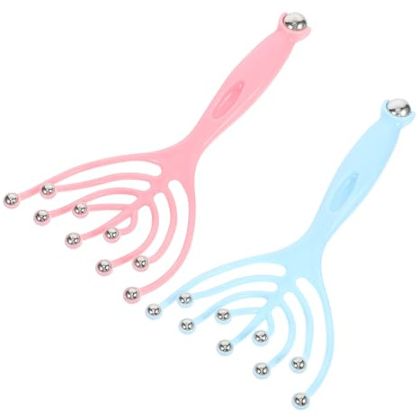 STAHAD Pettine Massaggiatore per Cuoio Capelluto a 9 Artigli Sfere Rotanti, Dispositivo Portatile per Massaggio Manuale di Testa e Corpo, Adatto per Uso Quotidiano e Viaggi