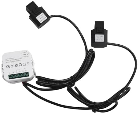 EasyByMall Tuya - Medidor de energía inteligente, monitor de energía bidireccional de 2 canales, medidor de electricidad WiFi con abrazadera CT para gestión de energía en el hogar