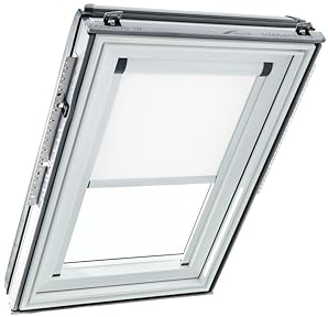 Original Roto Verdunkelungsrollo ZRV Elektrisch - Nahezu vollständige Verdunkelung - Führungsschiene Weiß - Baureihe Designo R6/R8, i8 und Classic 64/84 - Größe 065/118 | 06/11 - Stofffarbe Weiß