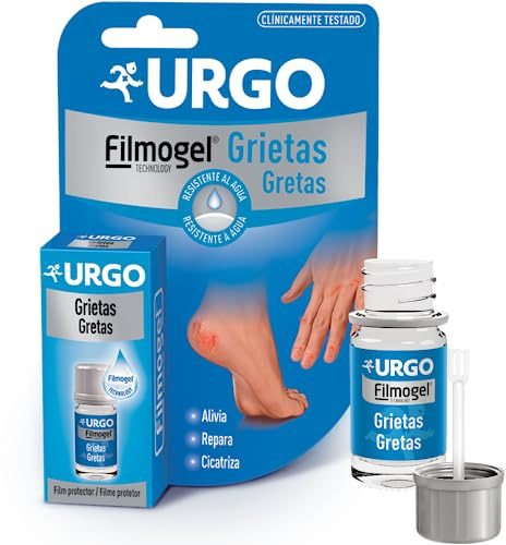 Urgo - Grietas Filmogel - Tratamiento de grietas en manos y pies - Alivia el dolor, favorece la cicatrización, y previene la reapertura de la grieta - Frasco de 3.25 ml con espátula incorporada