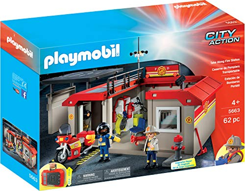 PLAYMOBIL City Action 5663 Mitnehm-Feuerwehrstation, Ab 4 Jahren