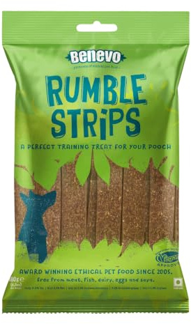 Benevo Rumble Streifen Einzelpackung 180g - Vegane Trainingsmöpse, Hypoallergenes