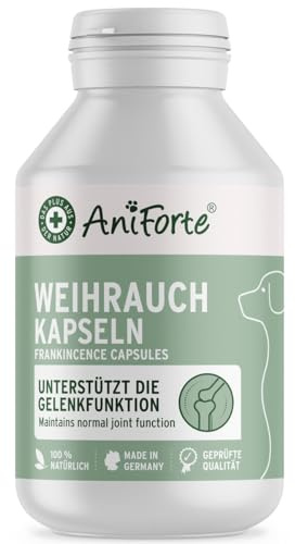 AniForte Weihrauchkapseln für Hunde 100 Stück - Natürliche Gelenktabletten mit Boswelliasäure, Unterstützung der Gelenke & Gelenkfunktion, Weihrauch Tabletten für Hundegelenke