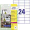 AVERY Zweckform L4718-20 Wetterfeste Folienetiketten (480 Klebeetiketten, 70x37mm auf A4, extrem stark selbstklebend, wasserfest, strapazierfähig, bedruckbare Outdoor Klebefolie) 20 Blatt, weiß