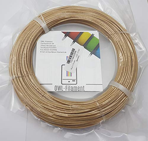 OWL-Filament Premium 3D Holz Filament 1,75mm Made in Germany (200g, Bambus)