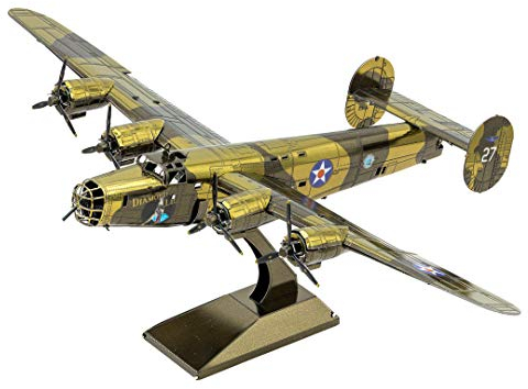 Metal Earth Fascinations MMS119 502503 - B-24 Liberator, lasergeschnittener 3D-Konstruktionsbausatz, Modellbausatz, Metall Puzzle, 3D Metall Modell, 3 Metallplatinen, ab 14 Jahren