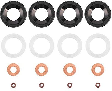 Kit de arandela de sellos de inyector diésel, kit de anillo de sellado de inyector de motor diésel de coche apto para C-MAX Fiesta Focus 1.6HDI 198185 1982A0 198299 1432205 1314368 1233683