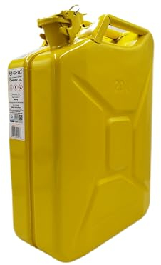 Jerrican en métal de 20 litres pour essence et diesel - Jaune RAL 1023
