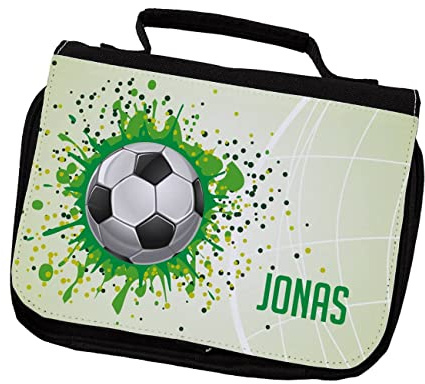 Striefchen® Kulturtasche für Jungen personalisiert mit Wunschname Fußball
