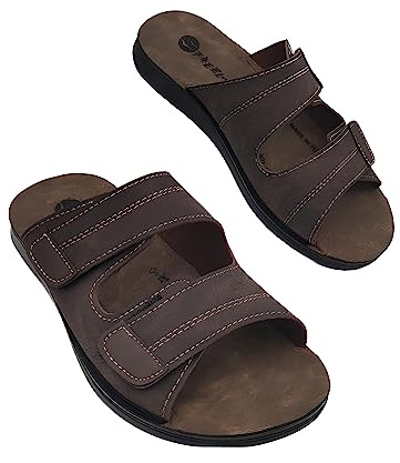 Freeland Sandales en cuir synthétique pour homme avec double bande en cuir pour femme, cuir, 41 EU