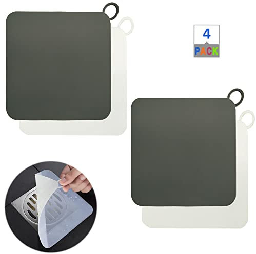 Shower Drain Cover, Silicone Floor Drain Cover, Shower Drain Stopper Matt to Prevent Drain Odor, Rubber Floor Drain Smell Stopper for Tub, Bathroom and Kitchen Sink