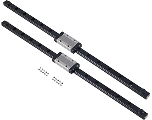 MGN9H Lot de 2 rails de guidage linéaires noirs de 600 mm avec 2 roulements linéaires MGN9H pour imprimante 3D et machine CNC (type MGN9H, 600 mm)