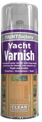 All Purpose Yacht Varnish 400ML - Professional Gloss Finish Spray Wood Color Paint - 13.5 Ounce, Clear