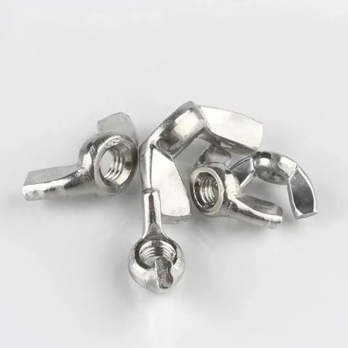 M2 M4 M6 M8 M10 M12 M16 M20 Edelstahl-Sechskantmuttern mit metrischem Gewinde, Schmetterlingsmutter aus Kohlenstoffstahl, Messing, Nylon-Sicherungsmutter-M2,5 (50 Stück)-Schmetterlingsmutter