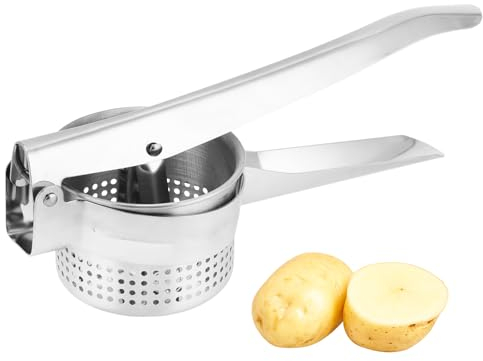 Multifunctional Ricer, Potato Ricer, Food Grade Stainless Steel Potato Masher for Mashed Potatoes, Fruits, Vegetables (with Three Interchangeable Discs)