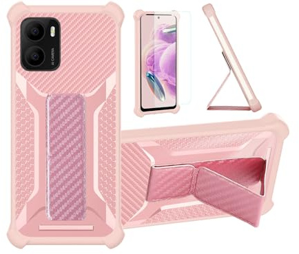 Aroepurt Coque pour Logicom Onix Coque Étui Case Cover Hybride [avec Protection d'écran en Verre trempé] [Support magnétique Pliable] [givré résistant aux Empreintes digitales] Rosa
