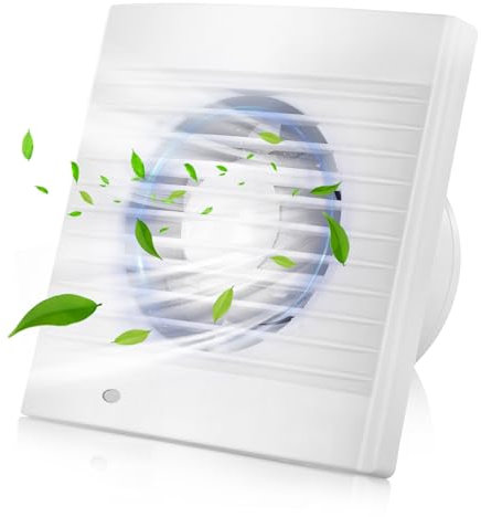 Luqixcey Bathroom Extractor Fan, 4 inch Extractor Fan, 100 mm Extractor Fan Quiet, Wall Ceiling Mounted Quiet Bathroom Fan, White, for Bathroom, Bedroom, Office, Toilet (With Timer)