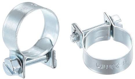 sourcing map 15Pcs Fuel Line Pipe Hose Clamp Clip, 18-20mm Fuel Injection Hose Clamp Adjustable Pipe Hose Clip Tube Clamps for Plumbing Automotive and Industrial