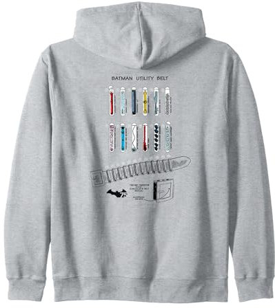 Batman Utility Belt Schematic Zip Hoodie