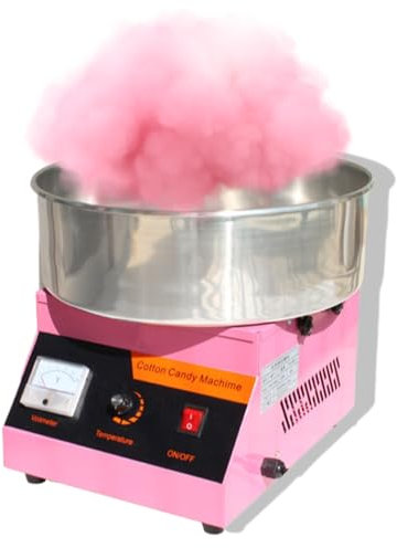 1000W Electric Cotton Candy Machine,Candy Floss Machinewith Sugar Spoon/paper Stick, Electric heating marshmallow machine,Suitable for Children's Birthday Party DIY (Stainless Steel Pink
