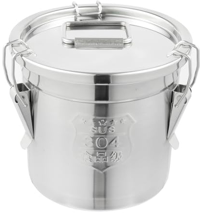 Apriltop 6L Contenitori in Acciaio Inossidabile 304 con Coperchio e Chiusura a Clip,3-5KG Contenitore Ermetico per Farina da Cucina,Barattoli Ermetici in Metallo Brocca per Latte Barattoli Caffè