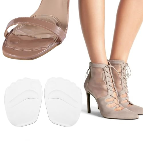 Tissting Cuscinetti per Tacchi Alti, Solette in Silicone Antiscivolo con Cuscino Metatarsale in Gel Confortevoli Traspiranti per Scarpe Donna per Matrimoni Feste Ufficio