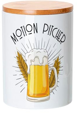 Keramiktopf mit Bambusdeckel - Motion Pitcher Bar Bär Cinema Party - 739 ml (25 oz) - Topf