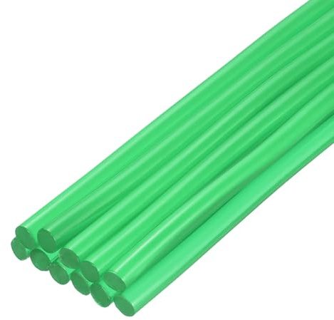QUARKZMAN 12 Stück Heißklebestifte 7mm x 200mm Heißklebesticks Bunt Heißklebepistole Sticks Heißkleber Klebestifte Klebstoff für DIY Kunsthandwerk Abdichtung Transparent Grün