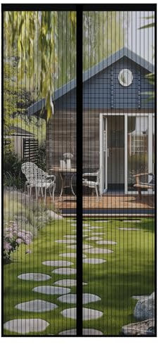 Zanzariera magnetica per porta, chiusura automatica, senza punzonatura, anti-zanzare, adatta per balcone, soggiorno, cucina (90 x 220 cm)