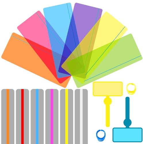 Ysimple 16 Pcs Bandes de Lecture Guidée Dyslexie Outils, Règle de lecture colorée avec Traceur de Doigt, Règle de Superposition Dyslexie Aide à la Lecture Enfants, Regle de Lecture pour Dyslexie TDAH