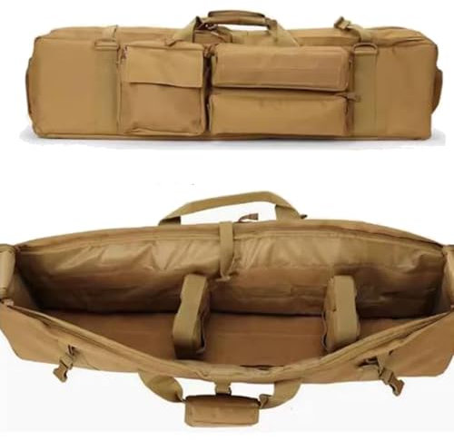 Waffenkoffer für langwaffen, Gewehrtasche Gewehrkoffer Langwaffenfutteral, mit abschließbaren Reißverschlüssen und Taschen für Zubehör, perfekt zum Schießen und Jagen