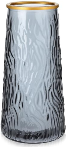 Jarrones de Cristal, Jarrones Decorativos Modernos, Jarron Cristal Decoracion, Jarrón Flores para Decoración de Centro de Mesa Decorativo Floreros Boda Decorativos Modernos(Alto 20 cm)