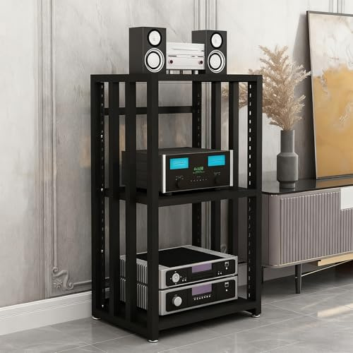 5-Tier Media Storage Stand, Adjustable Stereo HiFi Rack, Audio Component Cabinet for Living Room, Gaming & Recording, Easy Assembly Audio Rack