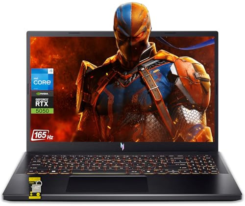 acer Nitro V 15 Gaming Laptop 15.6 FHD IPS 165Hz Intel 8-core i5-13420H 16GB RAM 512GB SSD GeForce RTX 5050 DLSS4 (Up to 440 AI Tops) Backlit Thunderbolt Wi-Fi6 Win11 ICP Hub