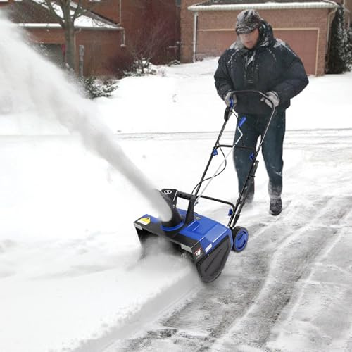 Mqwdxzfes 2400W Elektrischer Schneefräser, Elektro Schneeräumgerät mit 56cm Arbeitsbreite & Dual LED-Lichtern, 220V Leistungsstarker Schneewerfer Schneepflug für Einfahrt Garten Gehwege Haushalt