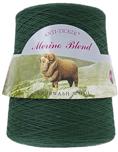 King Cole Merino Blend 4Ply Cone Wool Yarn, 100% Superwash Wool for Knitting & Crochet, Gentle Soft Comfortable Yarn - Conifer (3941) - 500g Balls