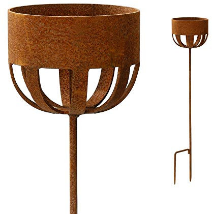 Portacandele in ruggine da 82 cm, decorazione per esterni, spina decorativa da giardino