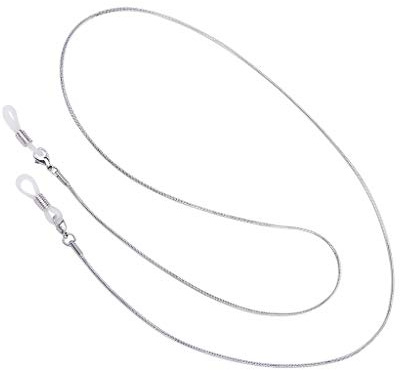 Cutefly Unisex Fashion Edelstahl Stahl Schlange Brillenkette Kabel Verstellbare Glas Halter End 27 Zoll Leine, Silber, 70 cm (1er Pack)