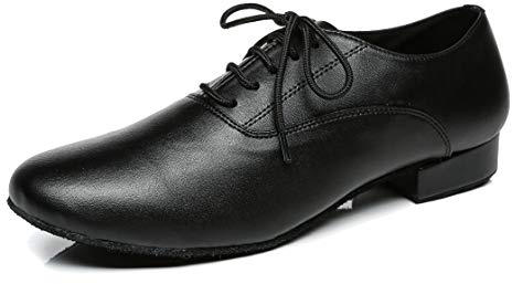 MINITOO Dansskor för pojkar och män, standard latinbalsskor, tango, salsa, dansskor, Jf001 svart, 45 EU