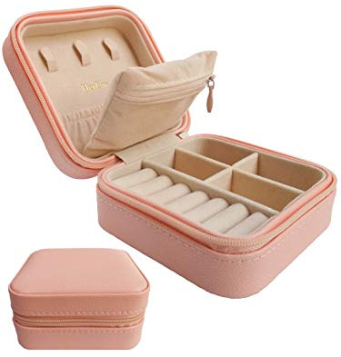 HerFav Petite Boîte à Bijoux de Voyage pour Femmes Rose