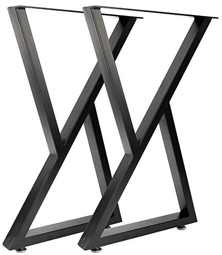 Homtone Juego de 2 Patas de Mesa de Metal Resistente, Patas industriales rústicas para Muebles DIY, Patas para Mesa de café, Escritorio, Barra de Desayuno o Banco (H71 x W45cm - Forma X)